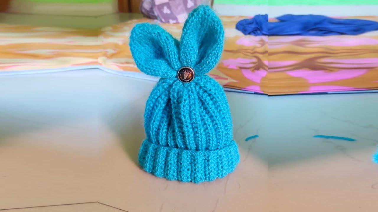Stylish Baby Cap With Rabbit Cap in hindi || Baby Cap knitting design | बच्चों की टोपी कैसे बनाए 