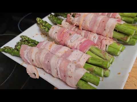 Bacon Wrapped Asparagus 😋 #yummy #bacon #canadianstyle