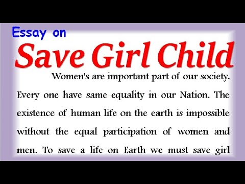 essay on save a girl child