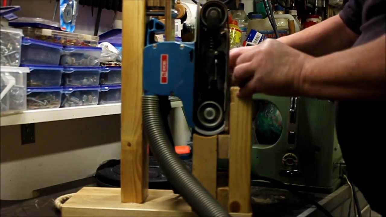 Home Made Tools - Stand for a Belt sander - YouTube