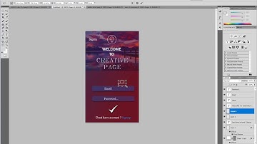 Login Screen | Design using Photoshop | Time laps