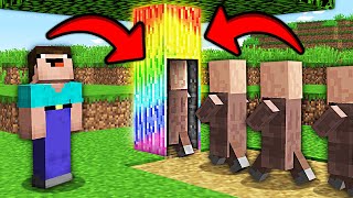 WHY DO ALL THE VILLAGERS LIVE IN THIS RAINBOW TREE IN MINECRAFT ? 100% TROLLING TRAP !
