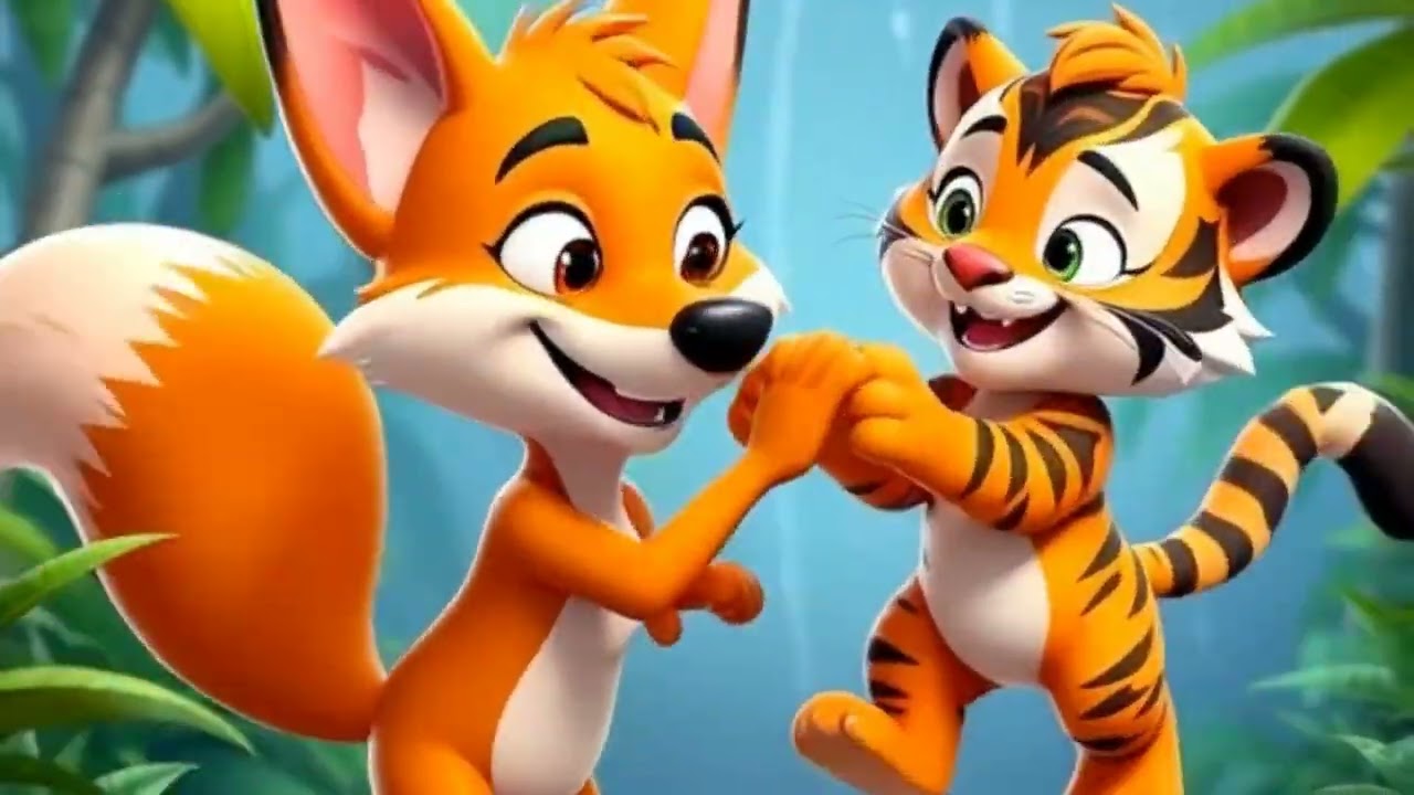 Jangal Me Tiger Aur Fox 🐯🦊 | Kids Moral Story | Hindi Rhymes for Toddler Jungle Me Tiger and Fox