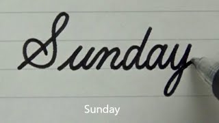 How to write days of the week in cursive handwriting | Neat handwriting | Print style