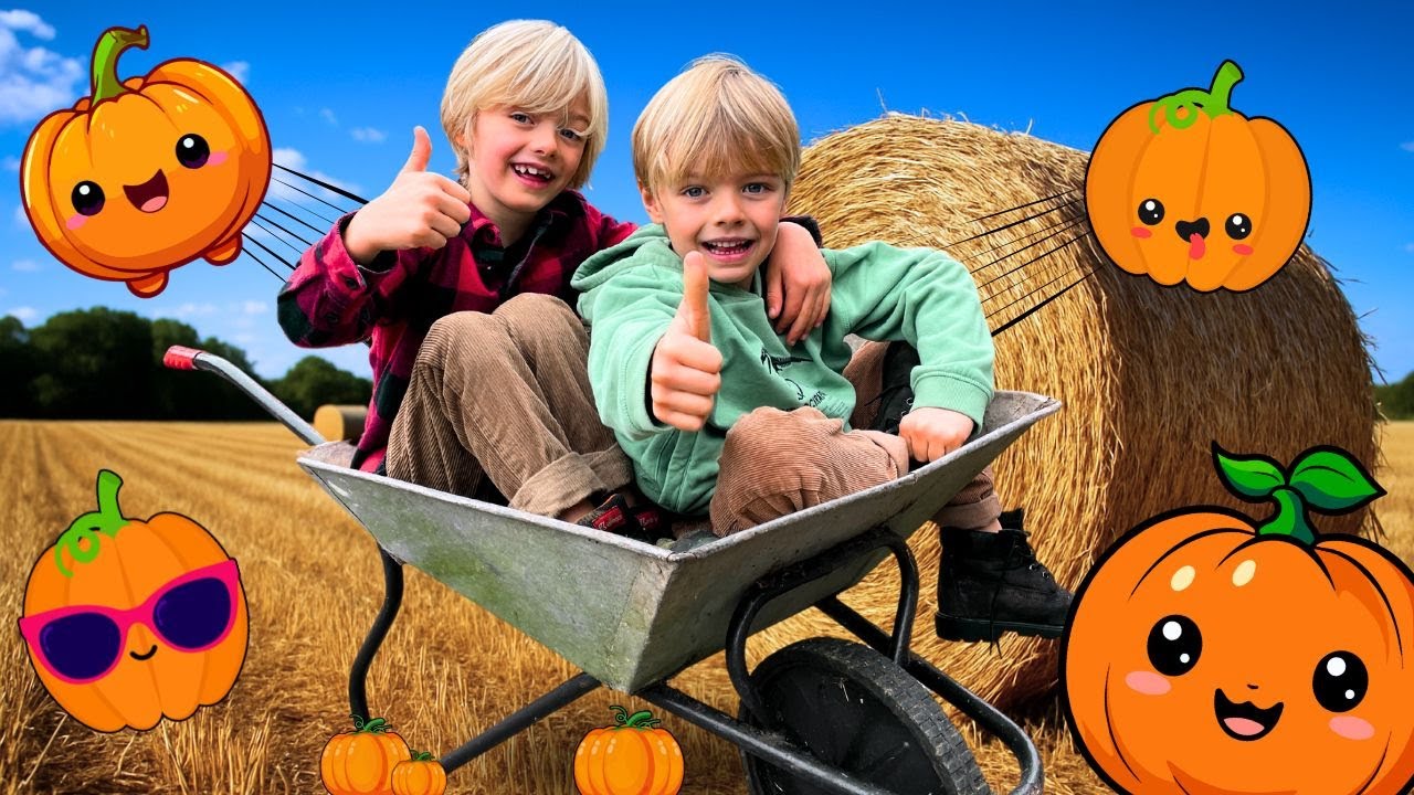 Скай и Финн на фестивале тыкв! | Фокусные шоу, подсолнухи и катание на тракторе 🎃🌻🚜