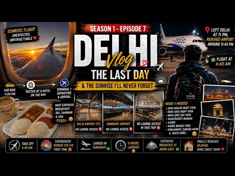Sunrise Above The Clouds ✈️| Goodbye Delhi 😢 |6 Hour Layover & Journey Home | Delhi Vlog S1 Finale 7