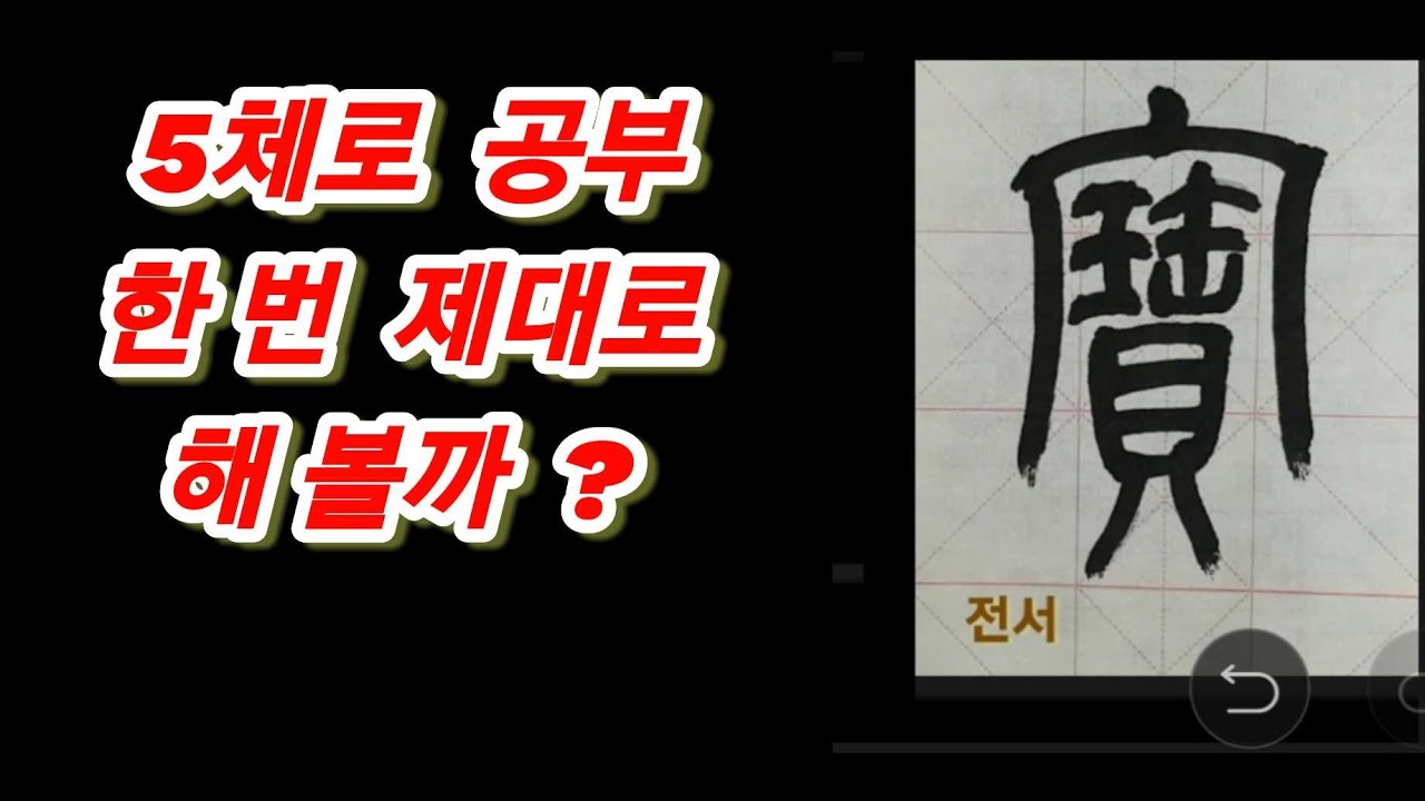 🌈5체로 서예공부~ 해서,행서,초소,예서,전서 !!! 서예술의 극치 감상하기 ~~ - YouTube