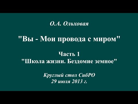 "Школа жизни. Бездомие земное". Часть 1/3 доклада «ВЫ — МОИ ПРОВОДА С МИРОМ...» (о Борисе Абрамове)