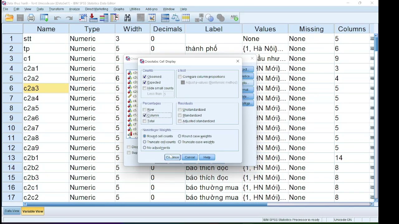 Phân tích dữ liệu - kiểm định mối liên hệ 2 biến định tính trên SPSS