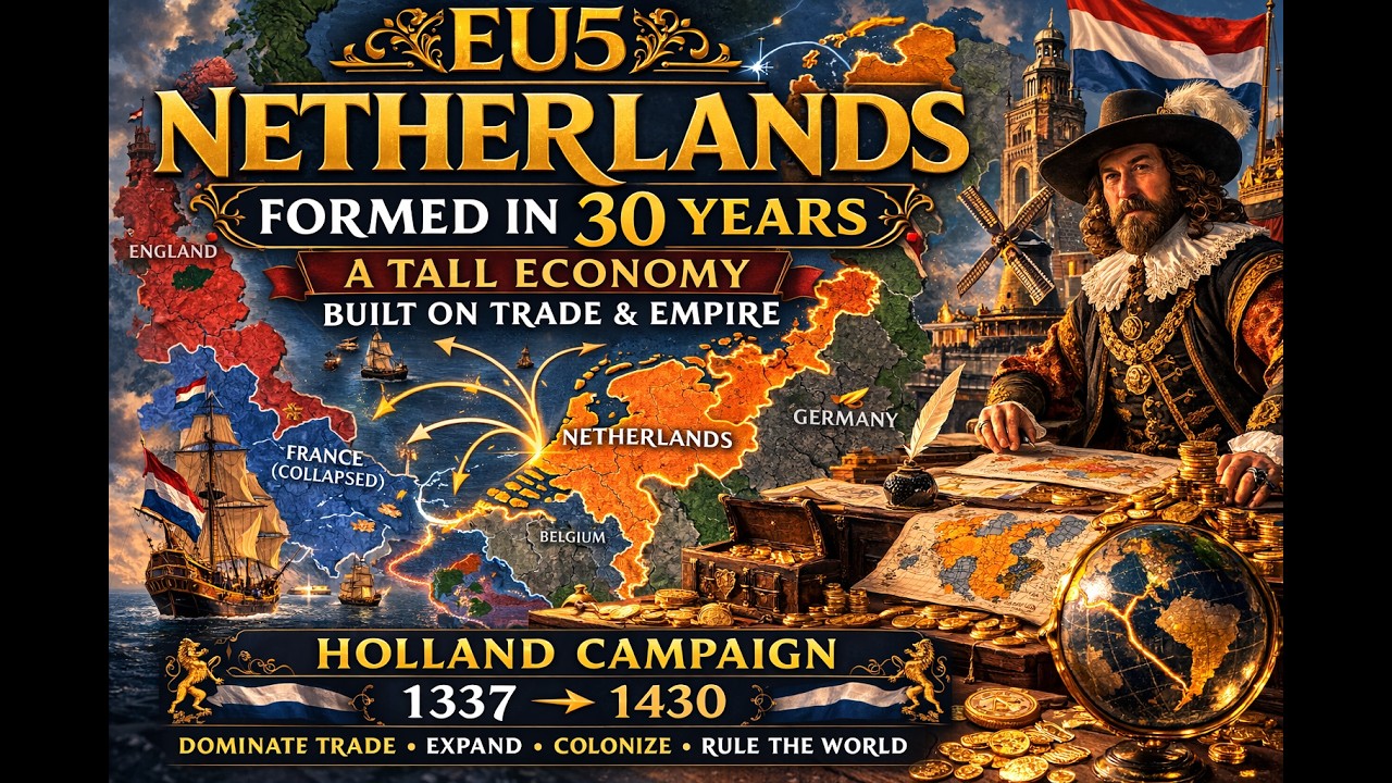 Netherlands Campaign EU5 | Holland to Global Trade Empire | NED Part 1 (1337–1430)