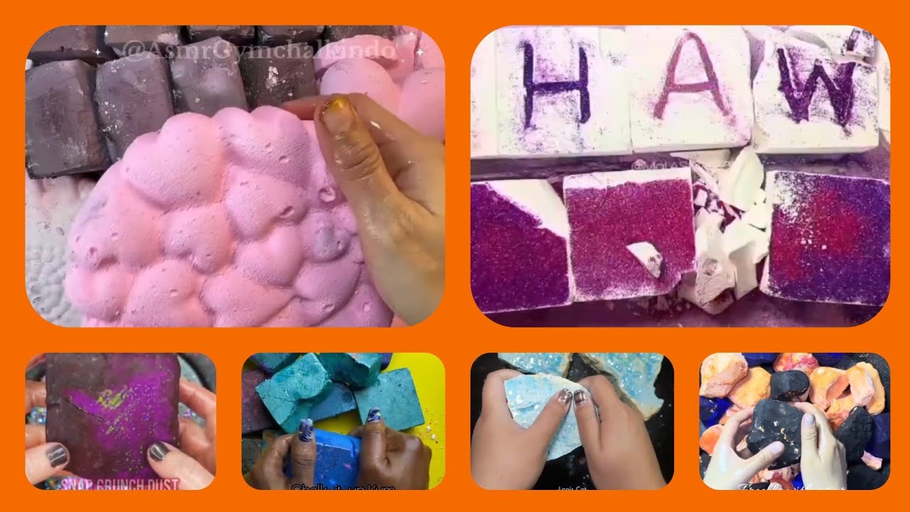 Colourful Gym Chalk/ Chalk Smashing & Crushing/ ASMR / Relaxing Sounds 