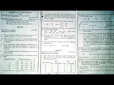 BBS 1st year Business statistics exam paper 2076|solution link of all