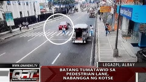 QRT: Batang tumatawid sa pedestrian lane, nabangga ng kotse