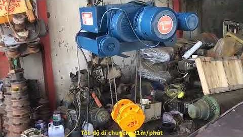 Palang cáp điện 5 tấn dầm đôi 2 cấp tốc độ (8m) Nhật cũ