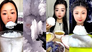 ASMR WHITE ICE EATING / FREEZER FROST EATING