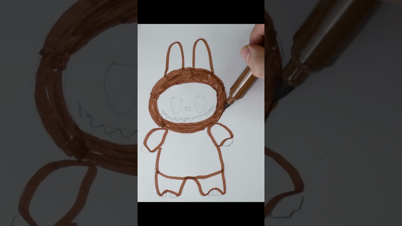 Drawing Labubu in 1 Minute! ✏️ | Quick Tutorial #Shorts