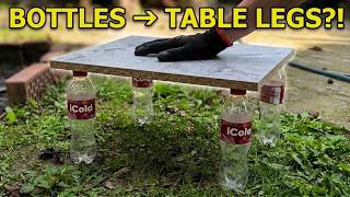I Made a Table Using Plastic Bottles as Legs! DIY Furniture Idea