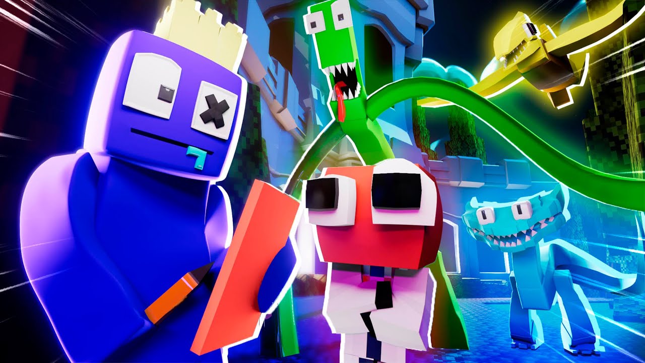 Rainbow Friends : Blue, Green, Red and Orange vs Purple Chapter 2 - Meme  Roblox Animation Minecraft 