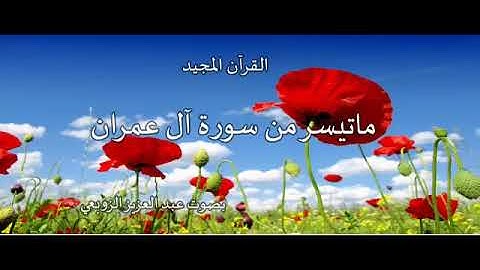 ما تيسر من سورة آل عمران بصوت عبد العزيز الزوبعي juin 2022