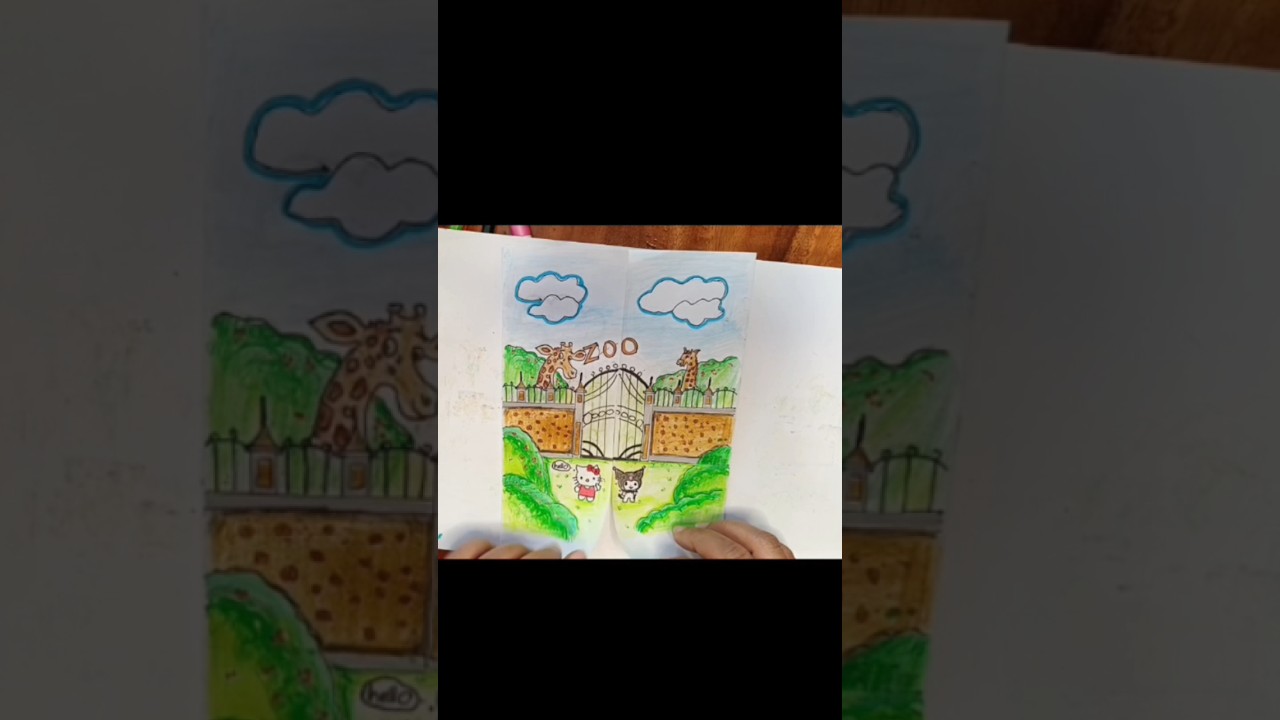 Drawing kuromi and hello kitty go to zoo 