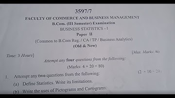 3rd sem business statistics-1 (old &New) #kakatiyauniversity