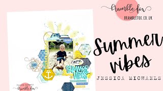 Easy Beach Scrapbook Layout with the June Fox Box Plus | @BrambleFox