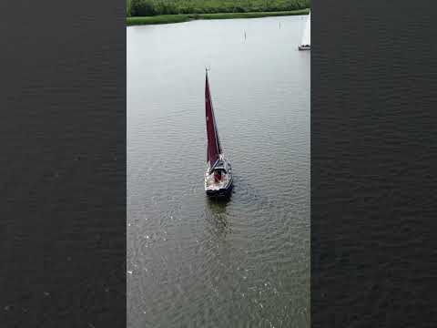 Sailing boats on Barton Broad, Norfolk