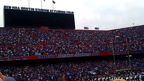 Only Gators get out alive; pre game intro at Tennessee game   2011 09 17