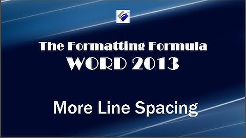 Word 2013   Double Line Spacing - Learn how to double space your document.