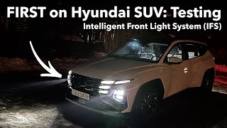 Night Test Driving 2025 Hyundai Tucson Facelift  Intelligent Front Light System (IFS)