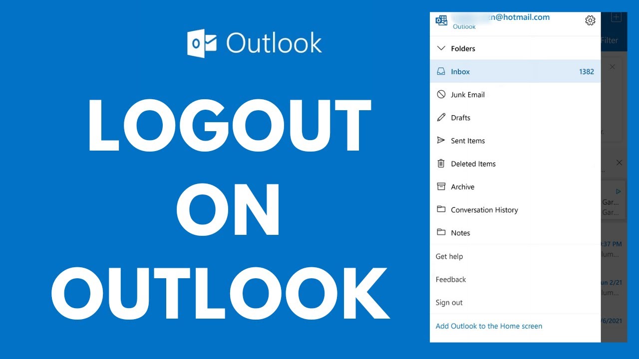 Outlook Logout Logout Of Outlook Outlook Sign Out YouTube