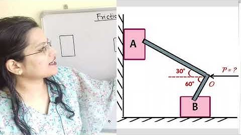 problem 6 friction,  two blocks connected with rigid link which is hinged at a point