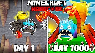 I Survived 1000 Days as a ELEMENTAL SPIDER in HARDCORE Minecraft! (Full Story)