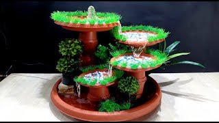 How to make Terracotta Fountain with plastic pots / DIY