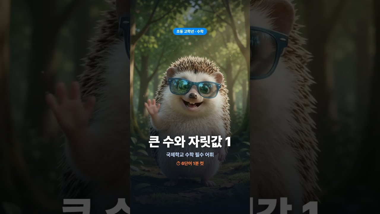 고도치와 함께 배워보는 국제학교 어휘 - 초등고학년 수학 큰수와자릿값 1번