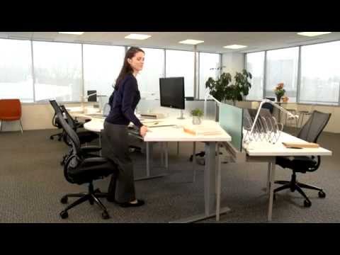 How To Use Humanscale S Float Height Adjustable Table Youtube
