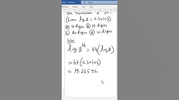 20 - How to find the no. of digits of a large number using logarithm? - MadhavanSV