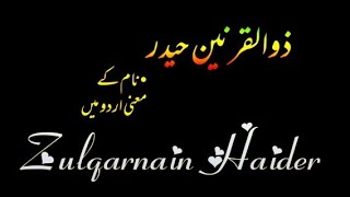 Zulqarnain Haider name meaning in Urdu