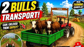 Tractor Trolley Animal Transport Challenge  Real Farming Game #gameplay #tractor #video #games  screenshot 3