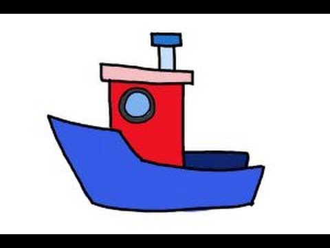 How to draw a fishing boat - YouTube