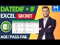 Excel DATEDIF & IF Function | Date से Age, Experience & Result कैसे निकालें | Excel Hindi