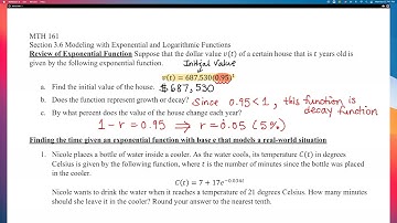 MTH 161 Section 3.6 Modeling with Exponential Functions 1