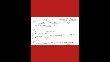 #bsc degree semester-5 statics paper-6A#operationsresearch-1#important #question #degree #semester