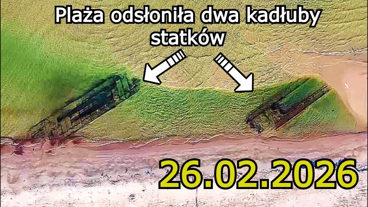 Nowa Karczma  -26.02.2026 Znalazłem dwa wraki statków 3 kilometry od Granicy Polsko - Rosyjskiej