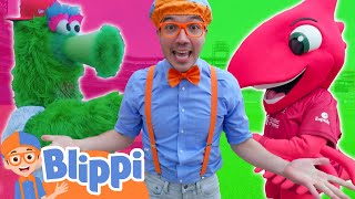 red vs green who will win blippi learns sports and colors blippi learn colors and science