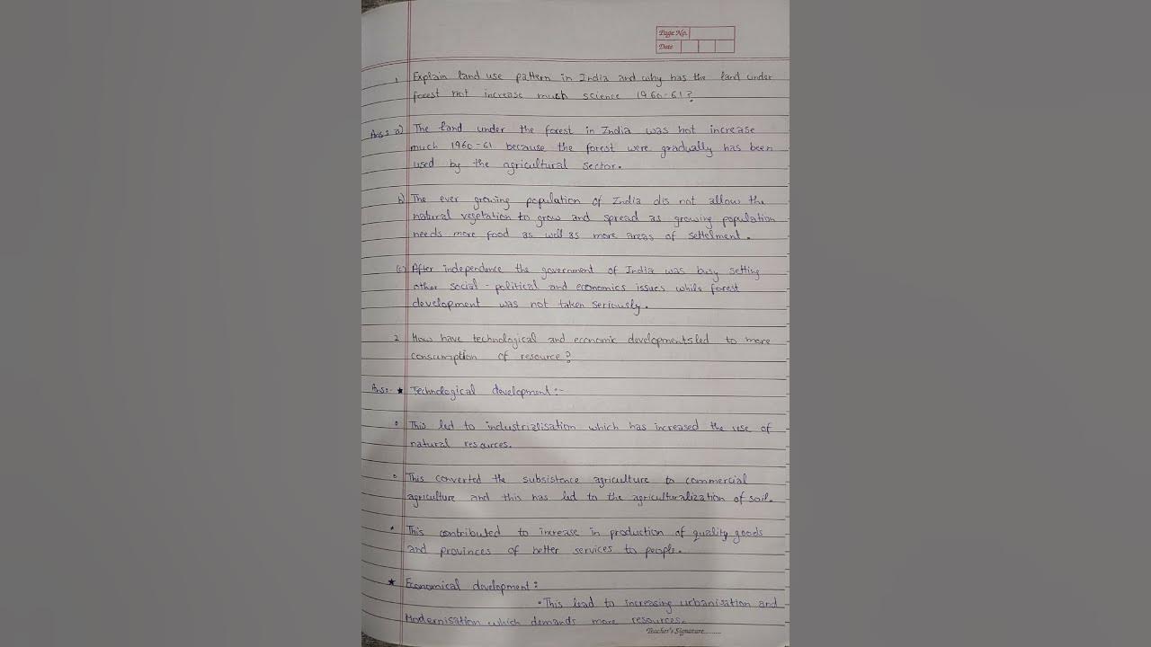 Class 10thGeographyChapter 1Resource And DevelopmentQuestion