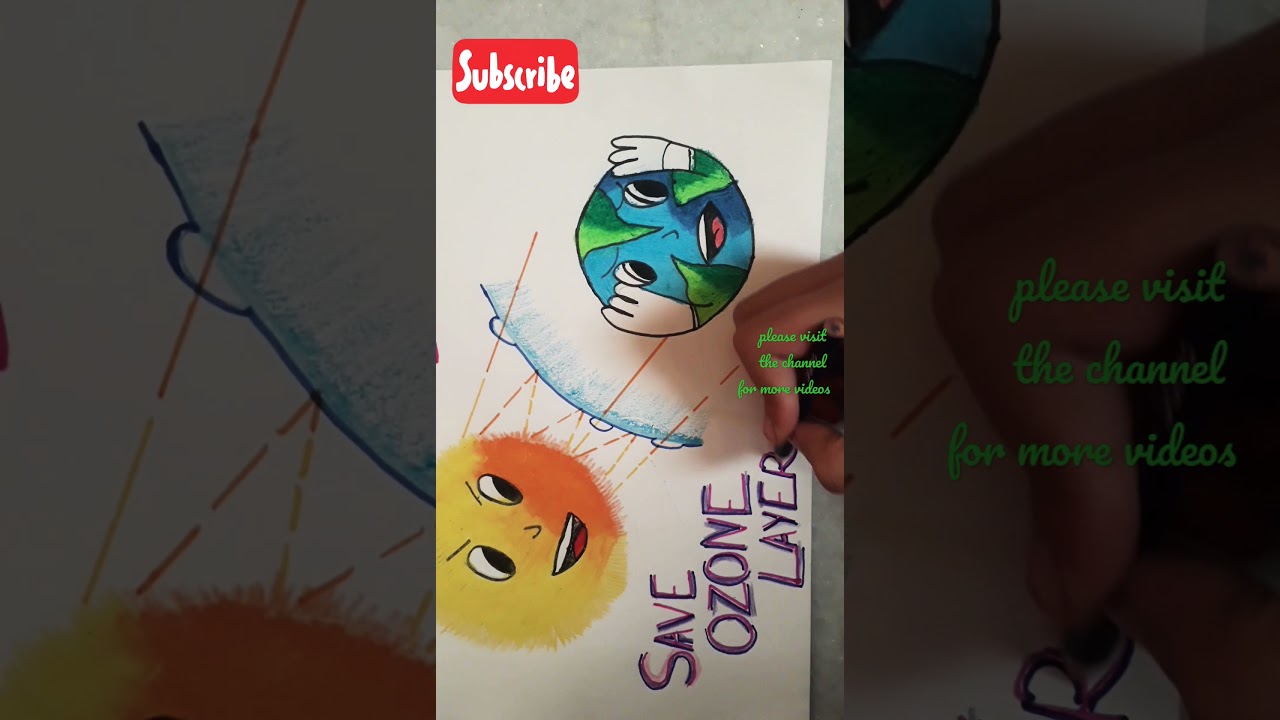 world ozone day drawing •save ozone layer•