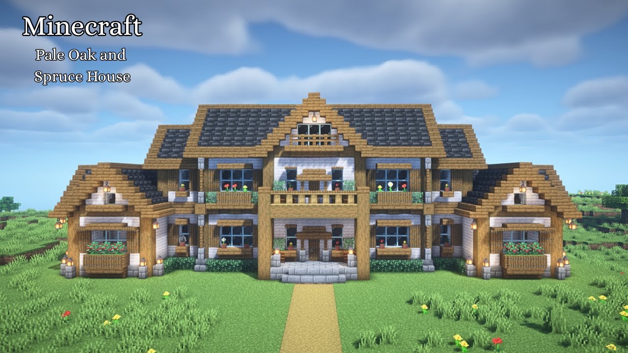 【マイクラ建築】ペールオークとトウヒの家の作り方【マインクラフト】【Minecraft】 - YouTube