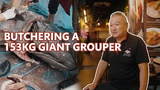 Cutting A 153kg Giant Grouper Fish The Grouper King