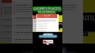 Lugares (places) in Spanish | subscribe 🔗 | #spanish #spanishlearning101🔴